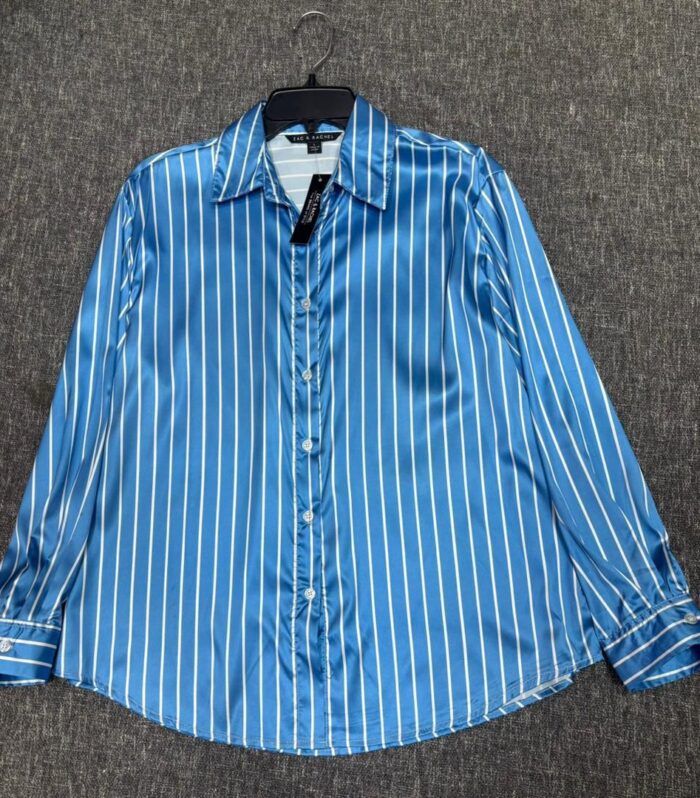 Blue Stripes Silk Shirt 408