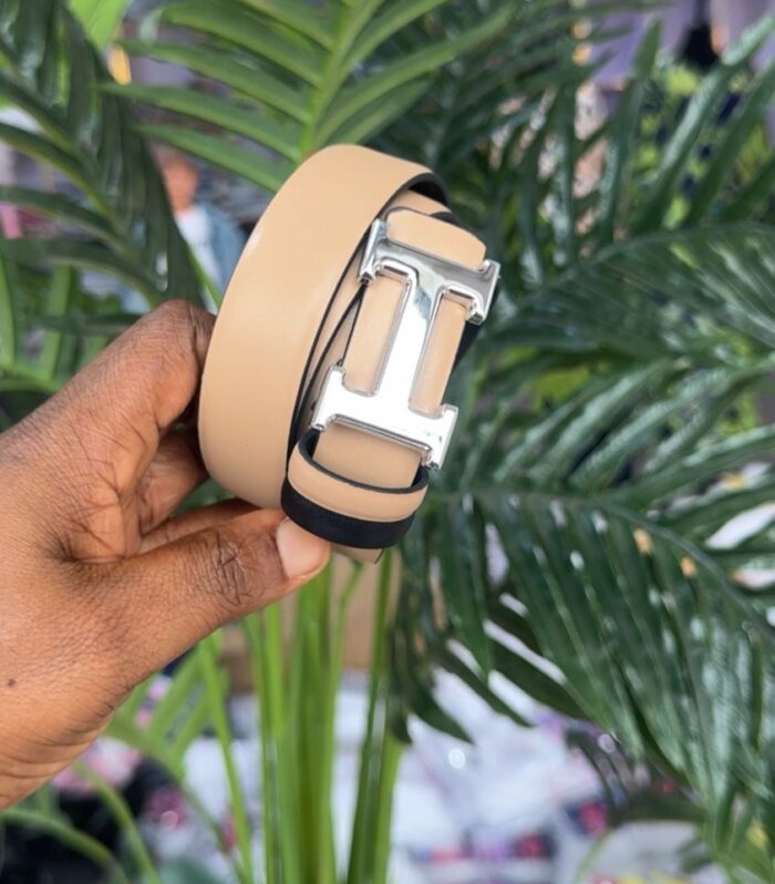 Silver head Hermes Belt 253