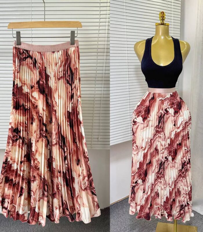 Maroon Pleated Skirt 402