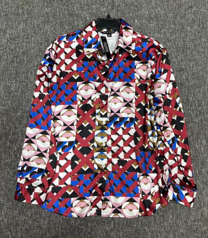 Wine Stripes Silk Shirt 408