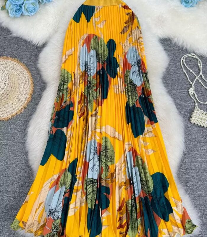 Yellow Pleated Skirt 402