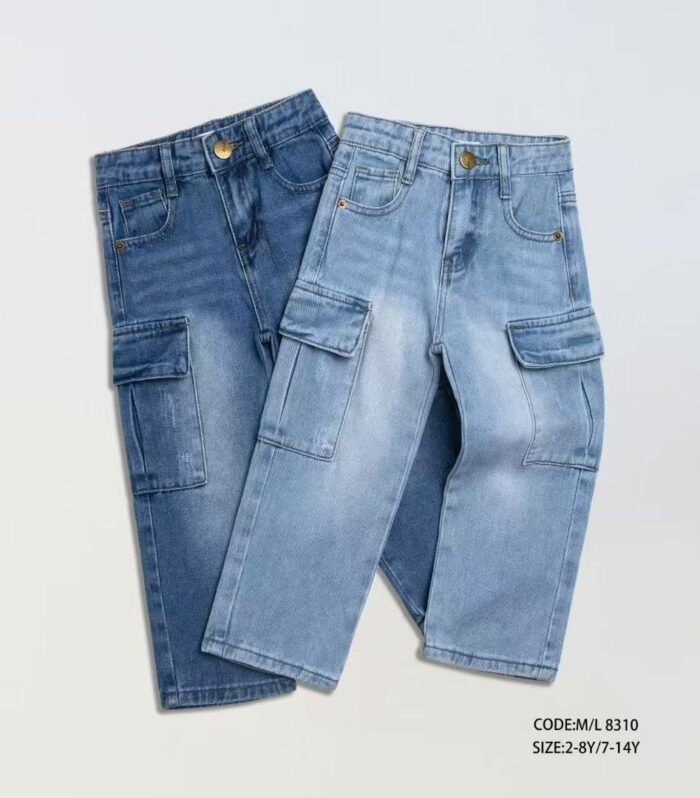 Sky blue Kids Cargo jean 302
